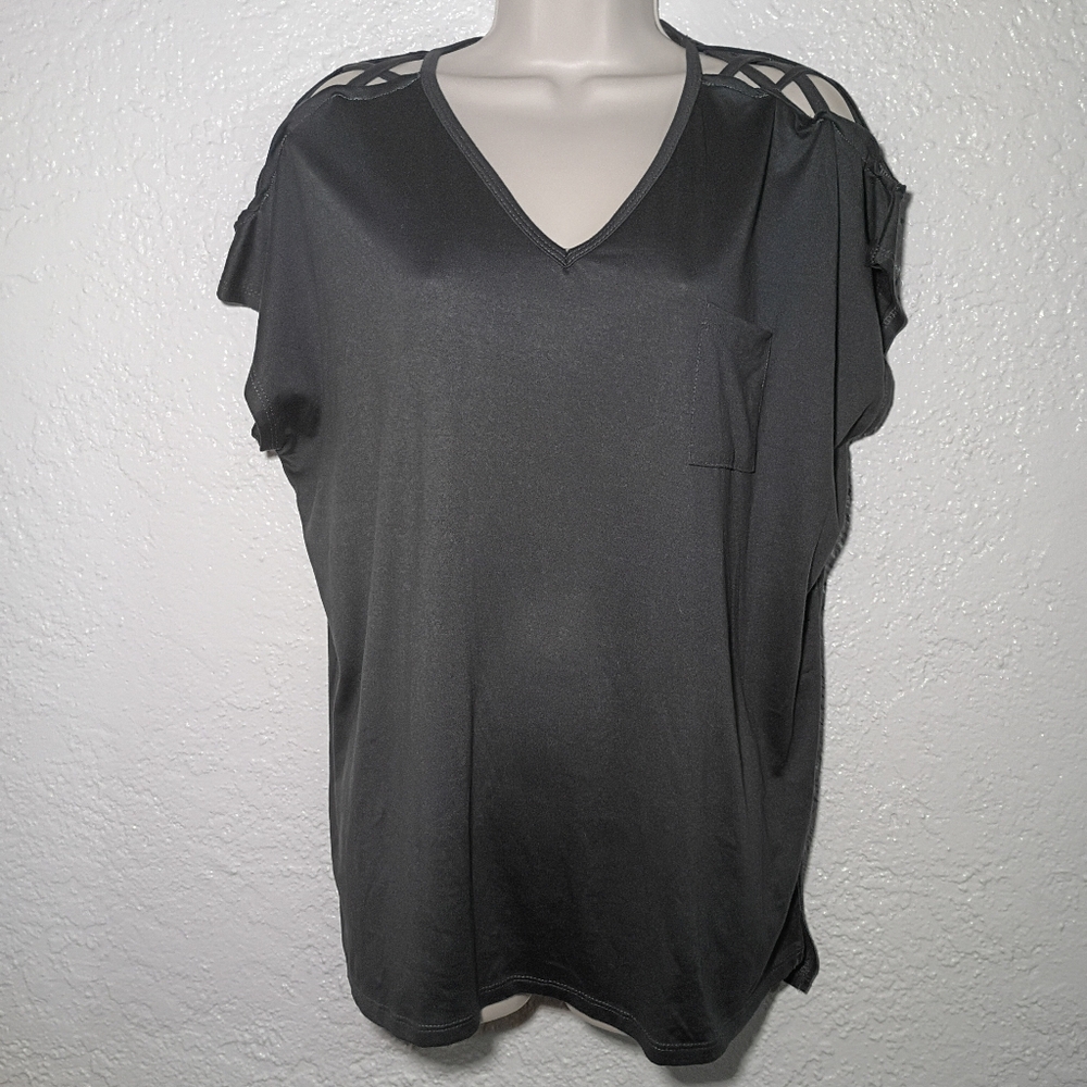 Moral Society Black Cage Sleeve Top